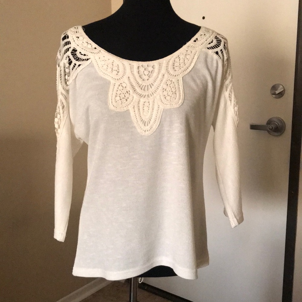 Papermoon cream lace top